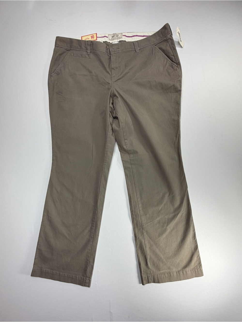 NWT Old Navy Perfect Boot Cut Pants Taupe Khaki Women’s 16 Stretch Casual